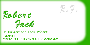 robert fack business card